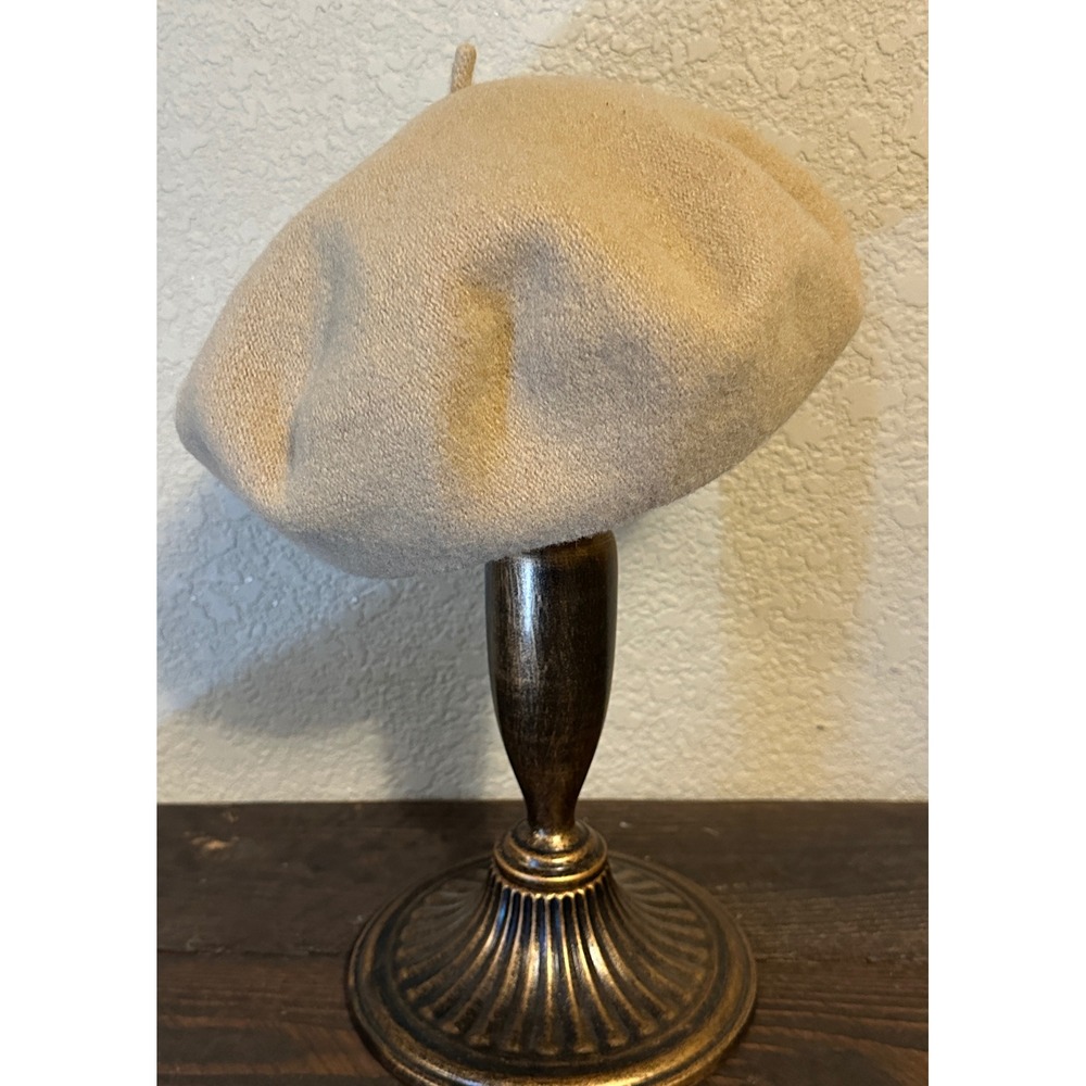 P.R.T. Ultrabasque De Luxe Beige 100% Wool Beret Hat Czech Republic Vtg artist